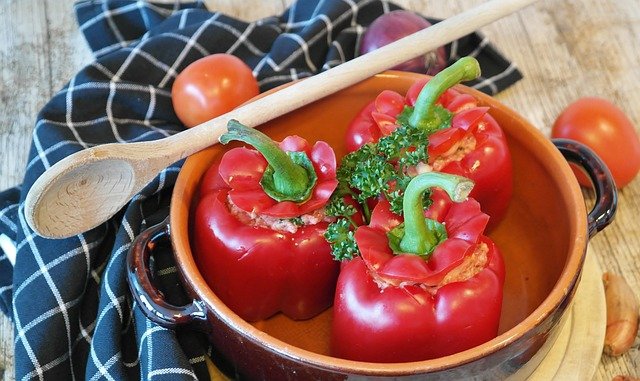 Poivrons à l'œuf